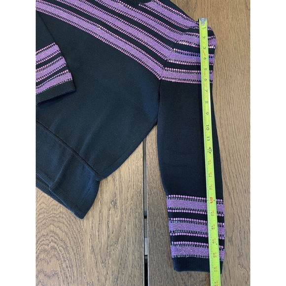 Vtg ‘83 Rare St John For Saks Fifth Avenue Purple Sequin Sweater Women’s 12 - Picture 12 of 16